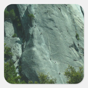 Felsenkletterer an El Capitan Quadratischer Aufkleber