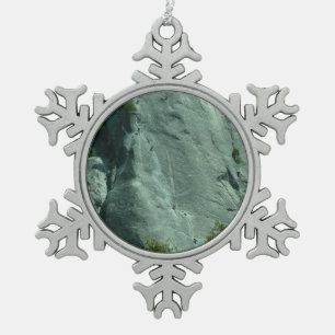 Felsenkletterer an El Capitan Schneeflocken Zinn-Ornament