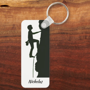 Felsenkletterer Bergsteiger Silhouette  Schlüsselanhänger