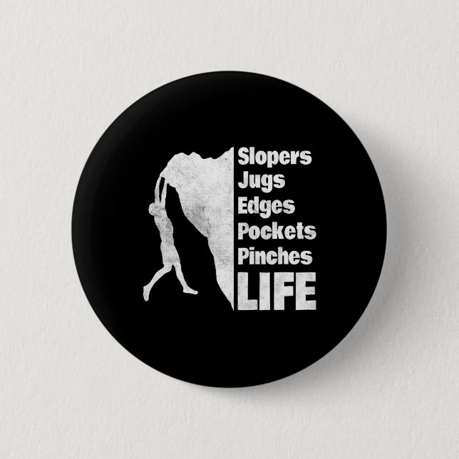 Felsenkletterer - Klettergriffe - Lustiger Felsenk Button (Vorderseite)