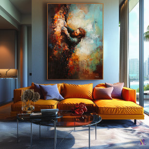 Felsenkletterer Kunst - Abenteuer Sport abstrakt Leinwanddruck