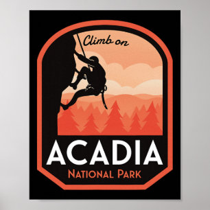 Felsenklettern im Acadia National Park Poster