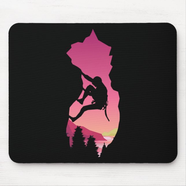 Felsenklettern Kletterer Bouldering Abenteuer Sonn Mousepad (Vorne)