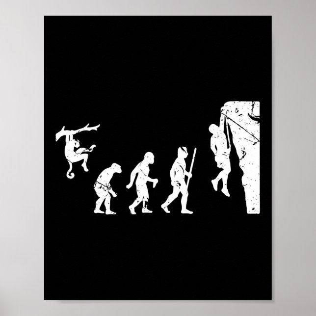 Felsenklettern Kletterer Evolution Bouldern  Poster (Vorne)