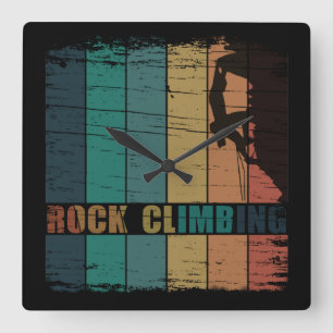 Felsenklettern Vintage-Kletterer Quadratische Wanduhr