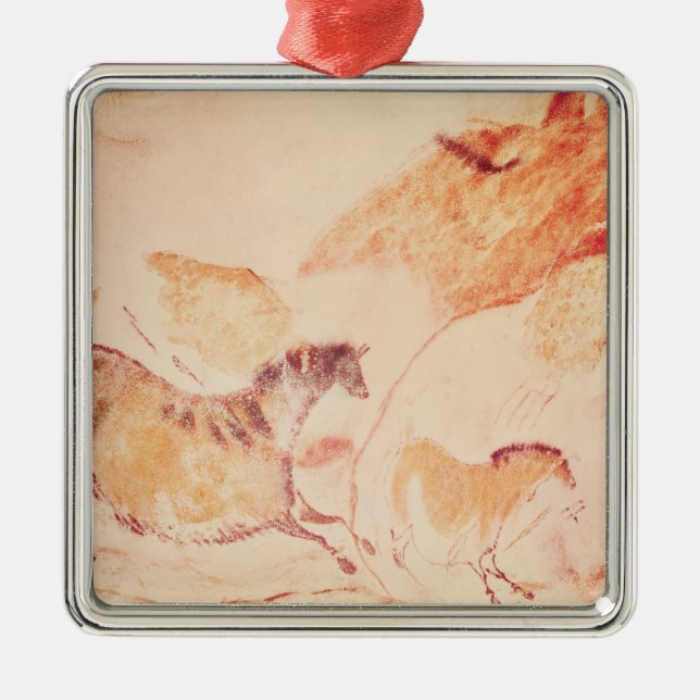 Felsenmalerei der Pferde, c.17000 BC Ornament Aus Metall (Vorne)