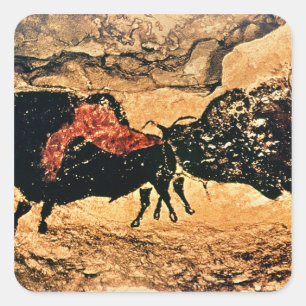 Felsenmalerei des Bisons, c.17000 BC Quadratischer Aufkleber