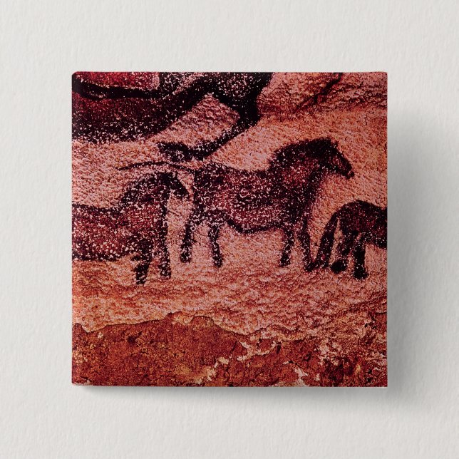 Felsenmalerei von tarpans, c.17000 BC Button (Vorderseite)