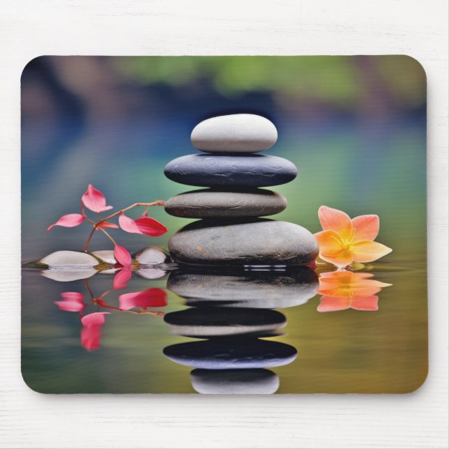 Felsenpflaster Wasser Ruhe Friedlich Mousepad (Vorne)