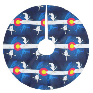 Felsenrockner der Colorado-Flagge Polyester Weihnachtsbaumdecke