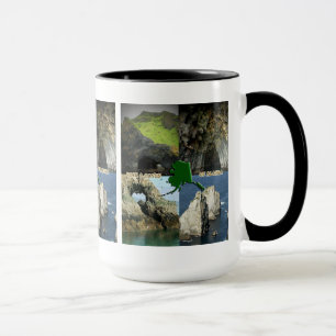 Felsformationen und Höhlen in Alaska Collage Tasse