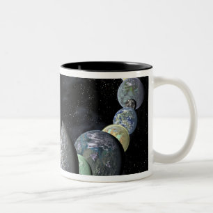 Felsige, terrestrische Welten Zweifarbige Tasse