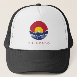 Felsiger Gebirgscolorado-Sonnenuntergang-Logo Truckerkappe