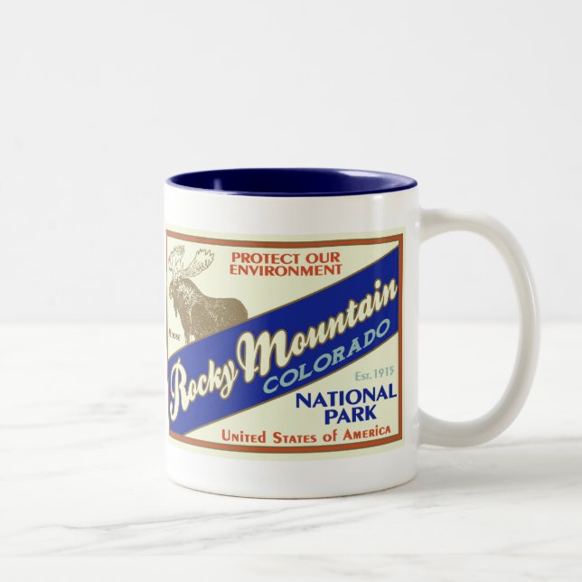 Felsiger Gebirgsnationalpark-Tasse Zweifarbige Tasse (Rechts)