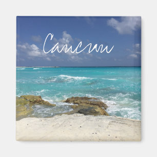 Felsiger Strand Ozean-WellenCancun Mexiko Magnet