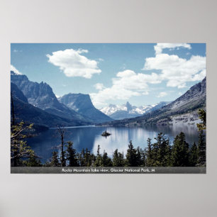 Felsiges Mountainseeansicht, Glacier Nationalpark, Poster