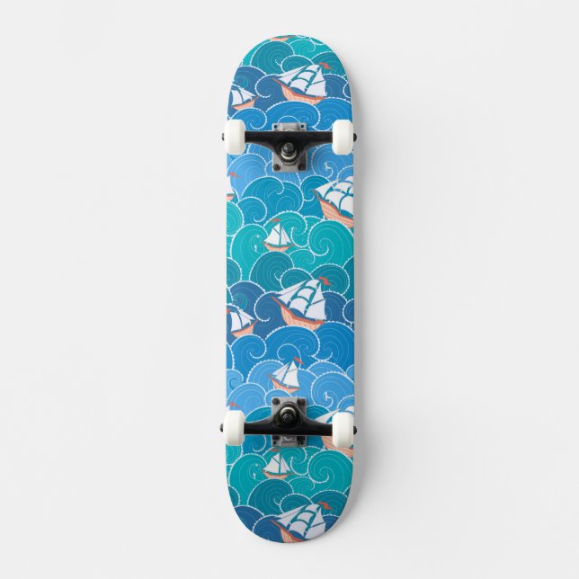 Felsiges Seemuster Skateboard (Vorderseite)