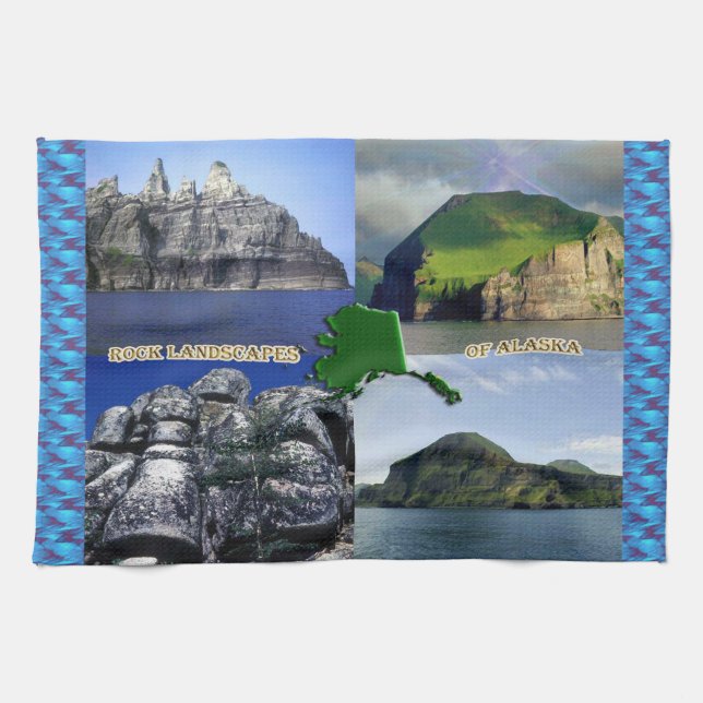 Felslandschaften von Alaska Collage Küchentuch (Horizontal)