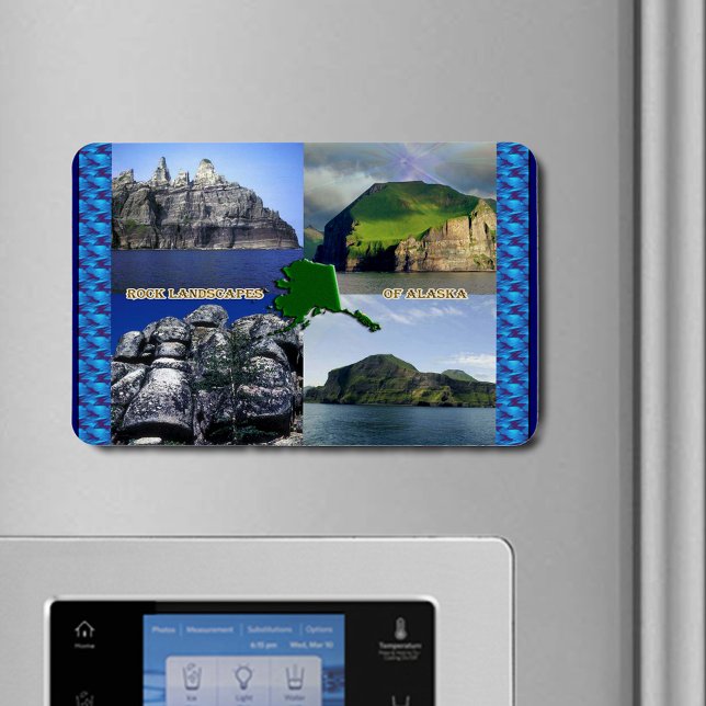 Felslandschaften von Alaska Collage Magnet (Rock Landscapes of Alaska Collage Flexible Magnet)