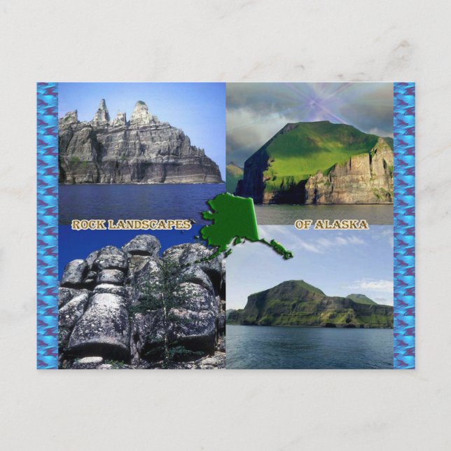 Felslandschaften von Alaska Collage Postkarte (Vorderseite)