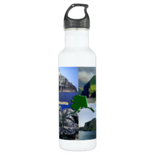 Felslandschaften von Alaska Collage Trinkflasche