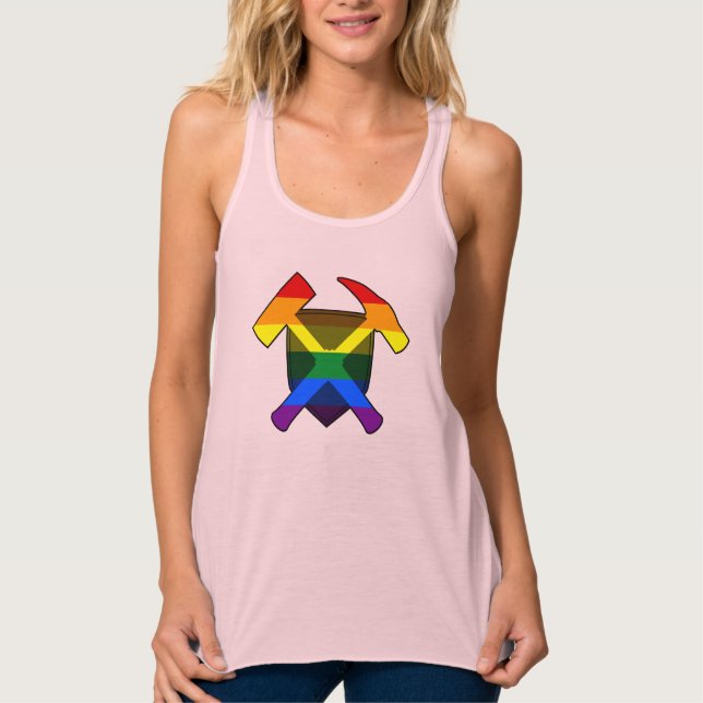 Felsschild des Geologen - LGBT-Stolperflagge Tank Top (Vorderseite)