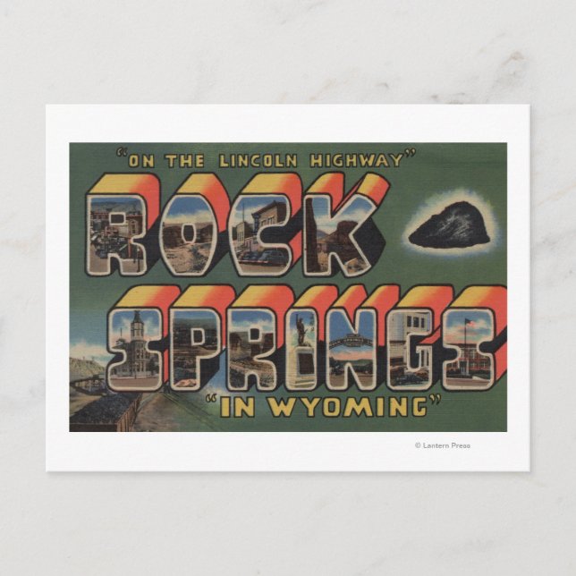 Felsvorsprünge, Wyoming - Große Buchstabenszenen Postkarte (Vorderseite)