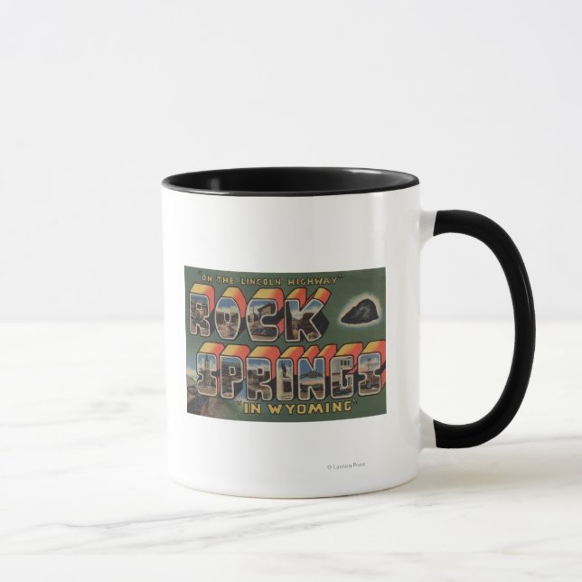 Felsvorsprünge, Wyoming - Große Buchstabenszenen Tasse (Rechts)
