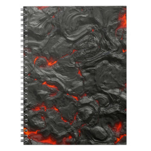 Felsvulkanischer heißer Lavastrom Notizblock