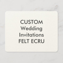 FELT ECRU 110lb 5,5" x 4,25" Einladungen für Hochz
