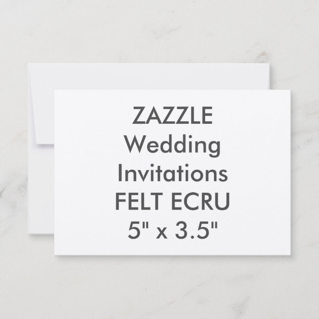 FELT ECRU 110lb 5" x 3,5" Einladungen für Hochzeit (Vorderseite)