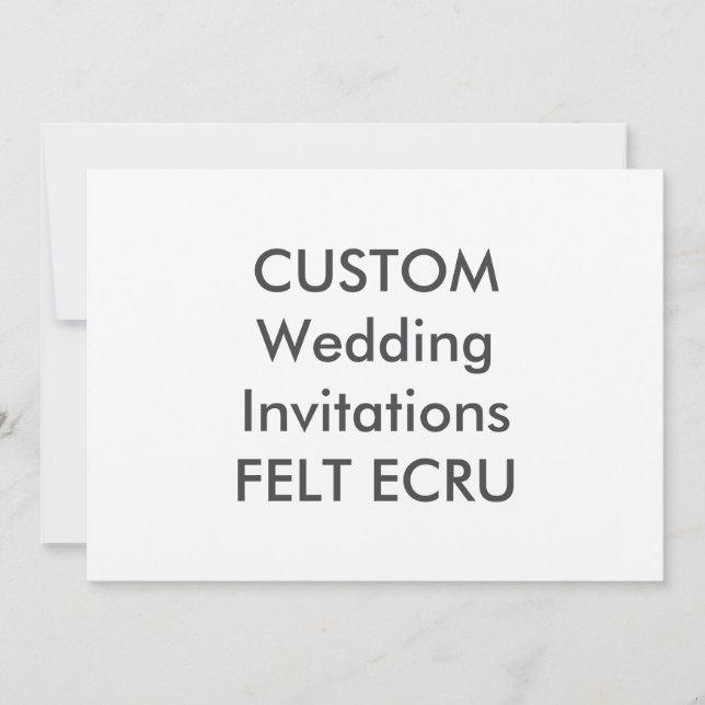FELT ECRU 7" x 5" Einladungen für Hochzeiten (Vorderseite)