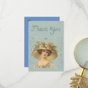 Felt Ecru Vintage femme Carte de remerciements