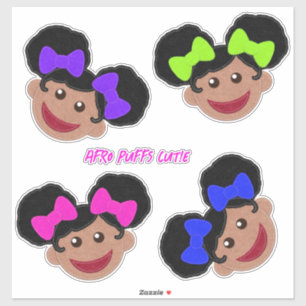 Felt Look Afro Puffs Süssen, die Sie anpassen Aufkleber