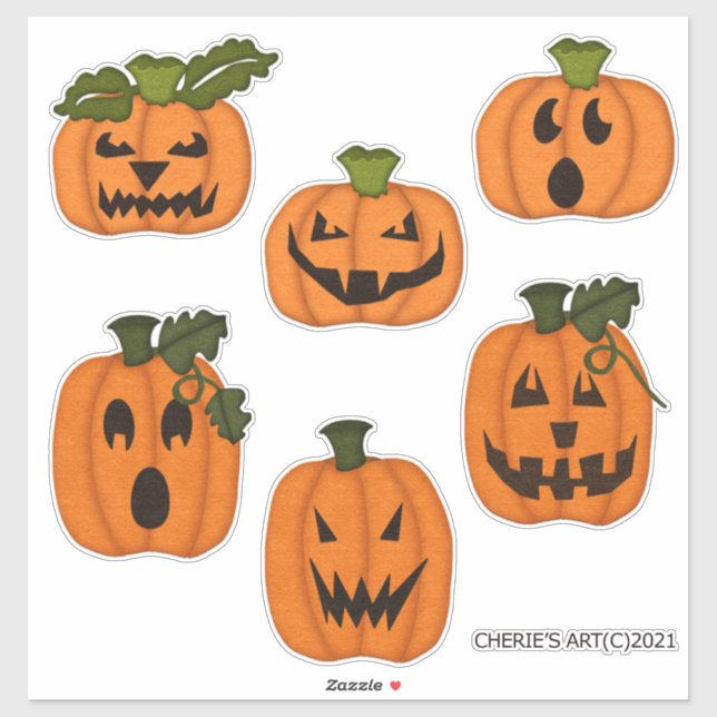 Felt Look Spooky Pumpkins Collection Aufkleber (Blatt)