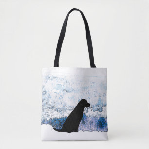 Felt mit Herz - Schwarzer Hund - Schwarzes Labor Tasche