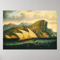 Felucca vor Gibraltar durch Thomas-Kammern
