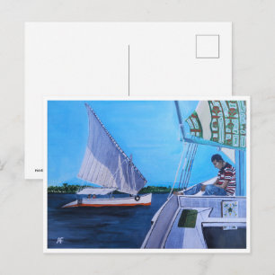 Feluccas auf dem Nil Gemälde von Alfred Fox Postkarte