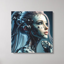Fem Fatale Cyborg Leinwanddruck