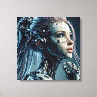 Fem Fatale Cyborg Leinwanddruck