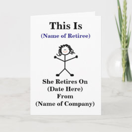 Female Big Sticklady Retirement Card Customize It! Karte