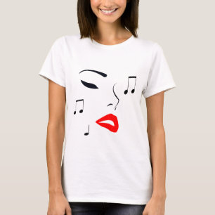 Female Face Music T-Shirt