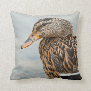 Female Mallard Duck Portrait Kissen