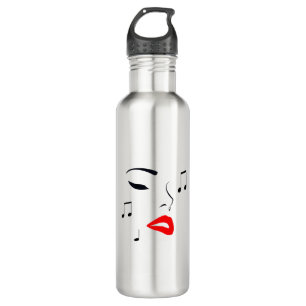 Female Music Face Edelstahlflasche