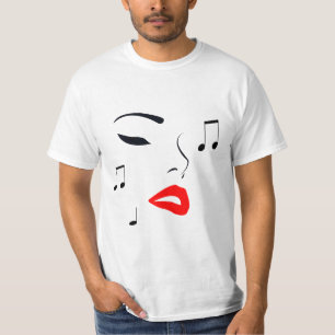 Female Music Face Größere Platzierung Version T-Shirt