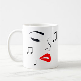 Female Music Face Kaffeetasse