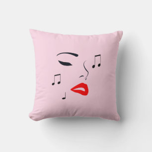 Female Music Face Kissen