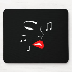 Female Music Face Mousepad