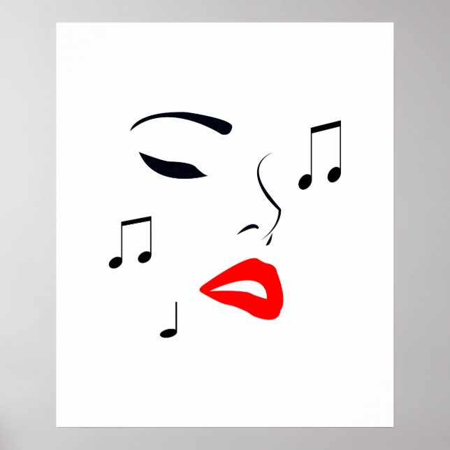 Female Music Face Poster (Vorne)