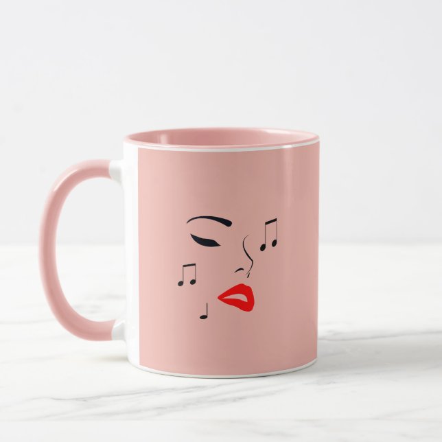 Female Music Face Tasse (Links)